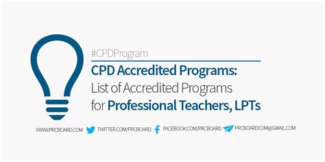 CPD Accredited Programs for Teachers, LPTs .